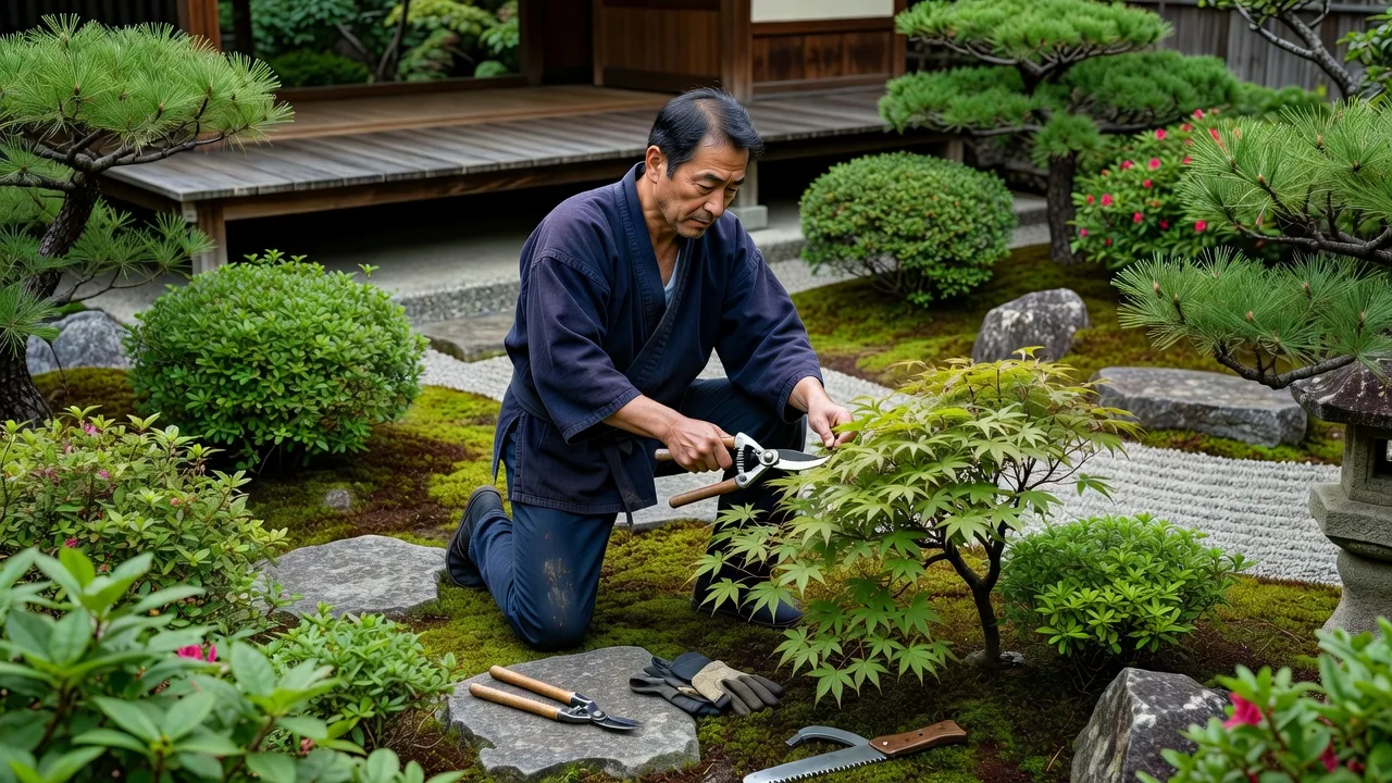 低木・生垣の剪定作業