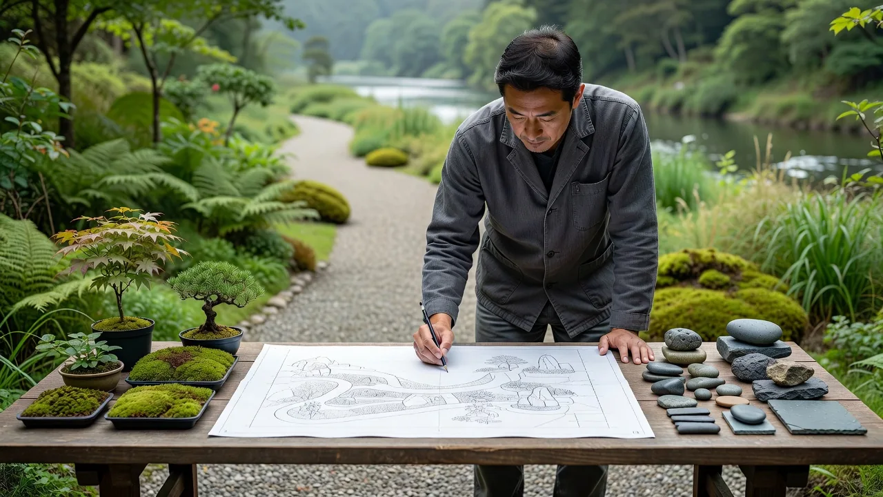 Highland River Walkのデザインスケッチ作業